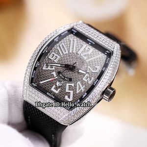 Nowy 45mm Vanguard V45 25. rocznica limitowana data limitowana data biała tarcza Japonia Miyota Automatyczny zegarek Diament Bezel Skórzany pasek zegarki
