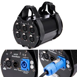 New 3-pin outputs 6 Way Isolated DMX Splitter Amplifier Distributor for Moving Head Light Par Light in Concert Wedding Party