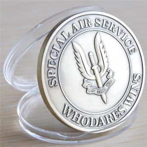 Free Shipping WorldWide,20pcs/lot British Army SAS - Who Dares Wins Special Air Service Military Challenge Coin