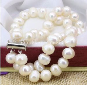Natural rows white mm Akoya Cultured pearl beads strand bracelets inch