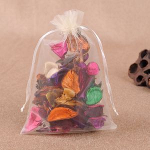 Free shipping Organza Drawstring Bag For Wedding Candy Snacks Gift Wrapping Pouch Rectangle Jewelry Pearl Storage Bags Foldable