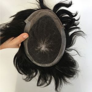 男性用OCTベースヘアフルレースの前頭ファーメテリア延長De Cheveux Court Hair Systemの交換Toupee