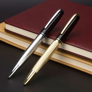 Monte montagem preto e ouro aço inoxidável metal caneta stylo ballpoint canetas escritório papelaria
