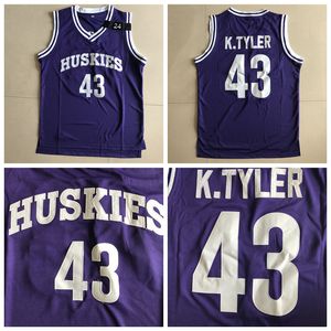 Herren Marlon Wayans Kenny Tyler 43 Huskies Basketballtrikots The 6th Man Moive Blue K.Tyler genähte Hemden S-XXL