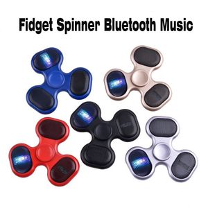 New Led Bluetooth Speaker Music Fidget Spinner Bluetooth connectivity Calls Function Hand Spinner Tri Spinner cube FingerSpinner EDC Toy