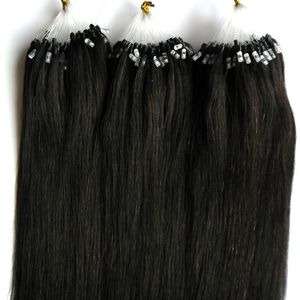 Micro Ring Hair 1g per sträng per förpackning 300g Micro Loop Ring Extensions Naturfärg Remy Hair Pre Bonded