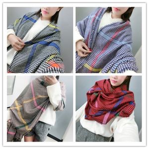 200*70CM Houndstooth Women Scarf Plaid Scarves 4 Design Autumn Winter Warm Pashmina Fashion Shawl Wraps Girl Gifts Free Shipping