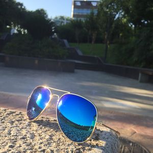 Modische farbige Fil-Sonnenbrille, polarisierte Herren-Piloten-Sonnenbrille, Metallrahmen, silberfarben, kleines 58-mm-Objektiv