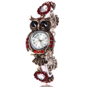 Women's watch  owl Crystal Wristwatch Top  Diamond watch Casual Clock ladies bracelet Quartz