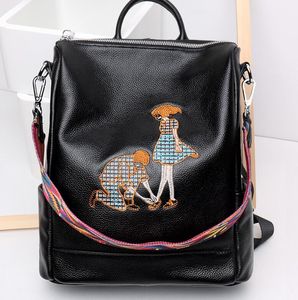 new style High quality 100% popular fashion women Backpack Outdoor Packs Totes Zipper bags women girls Genuine Leather bag 7709251U