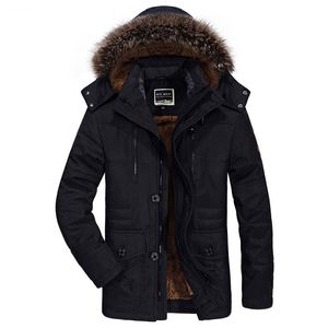 Fashion Men Bomber Jacket Fur Hooded Military Jackets Men Winter Clothes Windproof Windbreaker Thick Warm Coat jaqueta masculina