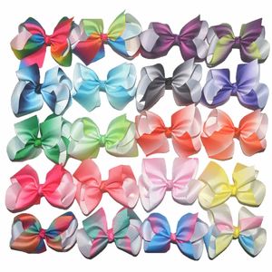 10 sztuk JoJo Xmas Romantyczny 4inch Pastelowy Flora Ombre Rainbow Wstążka Włosy Łuki aligator Klipy Dance Cheer Hair Bobles Akcesoria HD3480-1