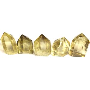 Hot sale! 5pcs Natural Citrine Quartz Crystal Wand Point Reiki Healing Natural stones and minerals as gift Free shipping