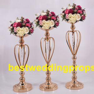 Dekoration Elegant Tall Sliver Ny ankomst! Golden Metal Vases, Gold Flower Stand Royal Gold Trumpet Vase For Best0153