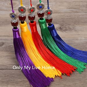 Vintage Chinese Tassel Fan Charm Accessories Hand Fan Decoration Pendant DIY Bag Hanging Ethnic Gift Wedding Favors 2pcs/lot