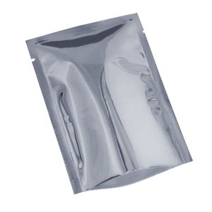 10 * 15 cm (3,94 '' x 5,9 '') Silberne Lebensmittelverpackung Mylar-Verpackungsbeutel 200 Stück oben offene heißsiegelbare Verpackungsbeutel Flache Aluminiumfolien-Aufbewahrungsbeutel