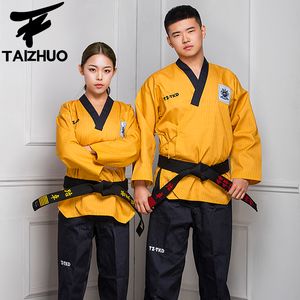 Yetişkin Erkek Kadın Tekvando üniforma Uzun Kollu dövüş sanatları Giyim Tekvando dobok Nefes pamuk Kung fu Takım