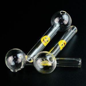 Glaslöffelpfeifen Smile Logo Glas Pyrex Ölbrennerpfeifen 4 Zoll Rauchpfeifen Tobacoo Tool SW15