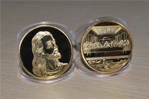 Jesus "Last Supper" by Leonardo Da Vinci gold plated coin *medal souvenir token