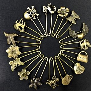 Multistyle Retro Bronz Broş Pin Vintage Suit Yaka Pin Diy Takı Aksesuarları Toptan Ücretsiz Kargo Mix Stil