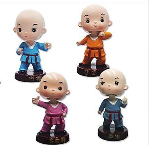 Car doll ornaments creative resin material cute cartoon spring shook his head small monk car interior decoration accessories