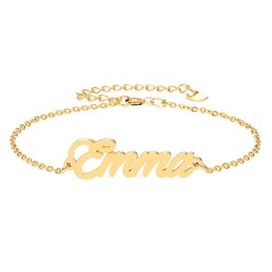 18 Karat vergoldeter Edelstahl mit Buchstaben und Namen „Emma“ Charm-Armbänder für Frauen, Freundin, personalisiertes Weihnachtsgeschenk