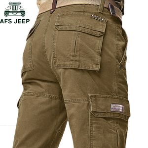 AFS Brand Höst Winter Cargo Byxor Män Högkvalitativa Varma Långbyxor Plus Size Pantalon Hombre Tactical Byxor