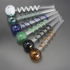 Burner da 5,5 pollici di fumatori tubo di fumatori tubo di vetro Design a spirale tubo di vetro bong in vetro