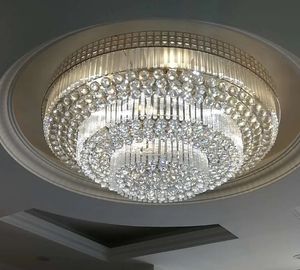 Sala de estar LED 3 Brilho K9 Cristal e S-Dourado Espelho Lustre de Aço Inoxidável Lâmpadas de Teto Pendurado Luz Com Lâmpada LED e Controle Remoto