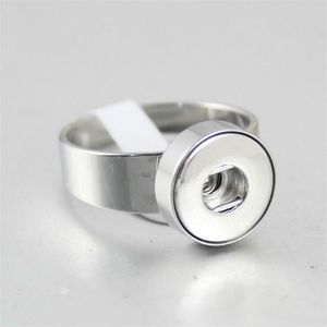 Noosa Rostfritt Stål Snäppknapp Ringstorlek 7,8,9,10 Högkvalitativ Unisex DIY 12mm 18mm Charm Snap Button Chunks Ringar Smycken