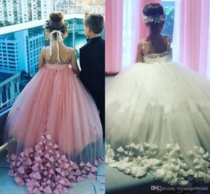 Piękny Kwiat Dziewczyna Suknie Sweetheart Wielopiętrowy Tulle Waist Zroszony Urodziny Pierwsza Komunia Urodziny Wedding Party Princess Suknie