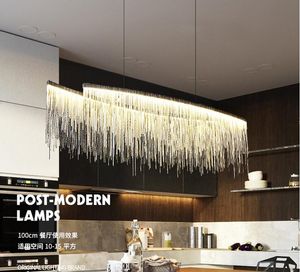 현대 미니멀리스트 알루미늄 체인 펜던트 조명 LED 샹들리에 매달려 램프 서스펜션 샹들리에 거실 실내 조명기구