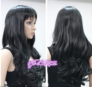 New style charming long curly black wig hair Wigs for women