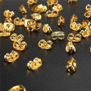 1000pcs / lot guld silverpläterad fjäril örhängen stoppar stoppar Earnuts öronproppar legering fynd DIY smycken tillbehör grossistpris