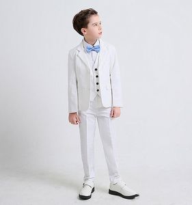 Bello abito da cerimonia per ragazzo bianco con due bottoni con spacco centrale Abito da cerimonia nuziale per ragazzo di alta qualità per bambino (giacca + pantaloni + cravatta + gilet) 43