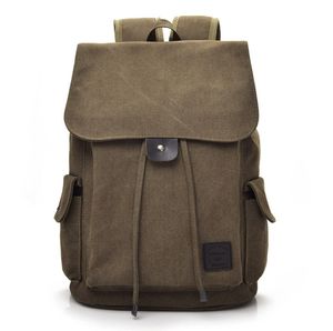 Modischer Vintage-Rucksack aus Segeltuch, Leder, lässige Büchertasche, Herrenrucksack – Outdoor-Camping-/Wander-/Reiserucksäcke