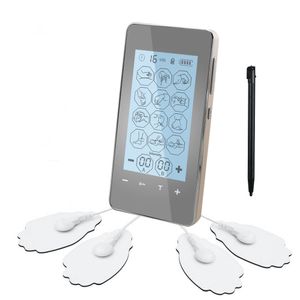 LCD Dokunmatik Ekran Tens Ünitesi Elektrikli Darbe Terapi Kas Stimülatörü EMS Masaj, 12 Modu Dijital Mini Akupunktur Manyetik Terapi DHL tarafından