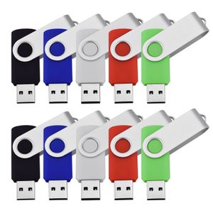 Bulk 20pcs Swivel 32GB USB Flash Drives High Speed Metal Flash Memory Stick for PC Laptop Tablet Thumb Pen Drives Storage Multicolors