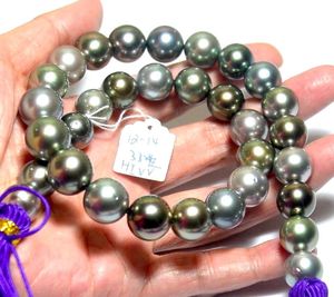 Belle perle gioielli di alta qualità colori naturali rotondi 12-14mm tahitian multicolor pearl seatrici da 18 pollici
