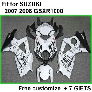 Heißes Verkaufsverkleidungsset für Suzuki GSXR1000 07 08, schwarz-weißes Verkleidungsset GSXR1000 2007 2008 CX54
