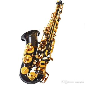 Ny ankomst woens alto saxofon svart nickel guld mässing trä instrument saxofone e platt sax med fall