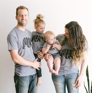 Family Matching Outfits 2018 Summer Family Look Parents And Kids Baby Matching Clothes Cotton Short Sleeve Letter Bear T-shirt Tops