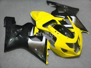 Bezpłatne niestandardowe zestawy targowe dla SUZUKI GSXR600 GSXR750 2004 2005 Yellow Black GSXR 600 750 K4 K5 Owalki VC34