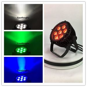 16 sztuk Wodoodporna LED Płaski Par 7x10 Wat RGBW Slim Par Light DMX LED Par IP65