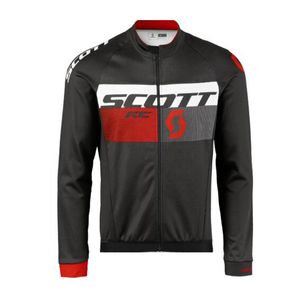 Wiosna / Autum Scott Pro Team Bike Męskie Rowerze Długie Rękawy Jersey Road Racing Koszule Jazda na rowerze Topy Oddychające Sporty Outdoor Maillot S210419119 \ t