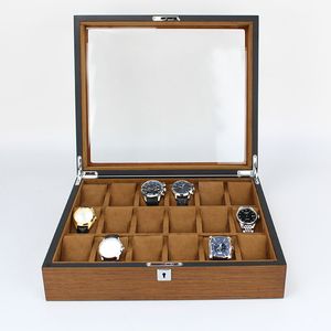 Beste Luxus-Schmuckuhren-Box mit 18 Fächern aus Holz, Samt, zur Aufbewahrung von Luxusgeschenken, Geschäftsförderung, China-Boxen im Großhandel