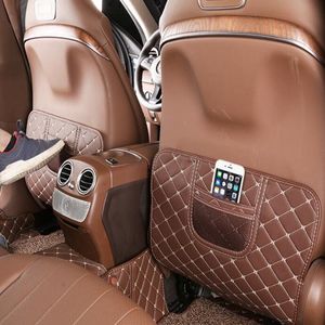 Leather Seat Backrest Anti Kick Pad Car Anti Dirty Mat for Mercedes Benz C class W205 2015-17/GLC X253 2016-17