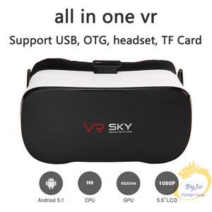 VR All In One CX-V3 Kulaklık Allwinner H8 VR Octa Çekirdek 5.5 Inç 1080 P FHD Ekran VR Sürükleyici 3D Gözlük