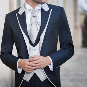 Najnowsze Płaszcz Spodnie Design Wedding Men Suit 3pieces (kurtka + spodnie + kamizelka + krawat) pana młodego balu masculino Trajes de Hombre Blazer 815