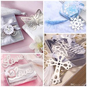 Wedding Souvenirs Bookmarks Cross LOVE Letters Butterfly Snowflake Shape Bookmark Hollowed Out Design Bookmarker With Tassels 1 7ab BB